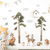Woodland Deer & Fox Tree Nursery Wall Stickers