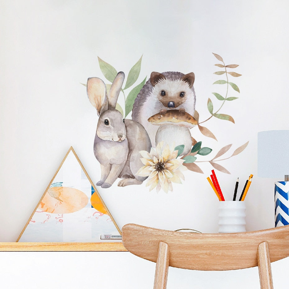 Boho woodland animals nursery wall stickers – design detail