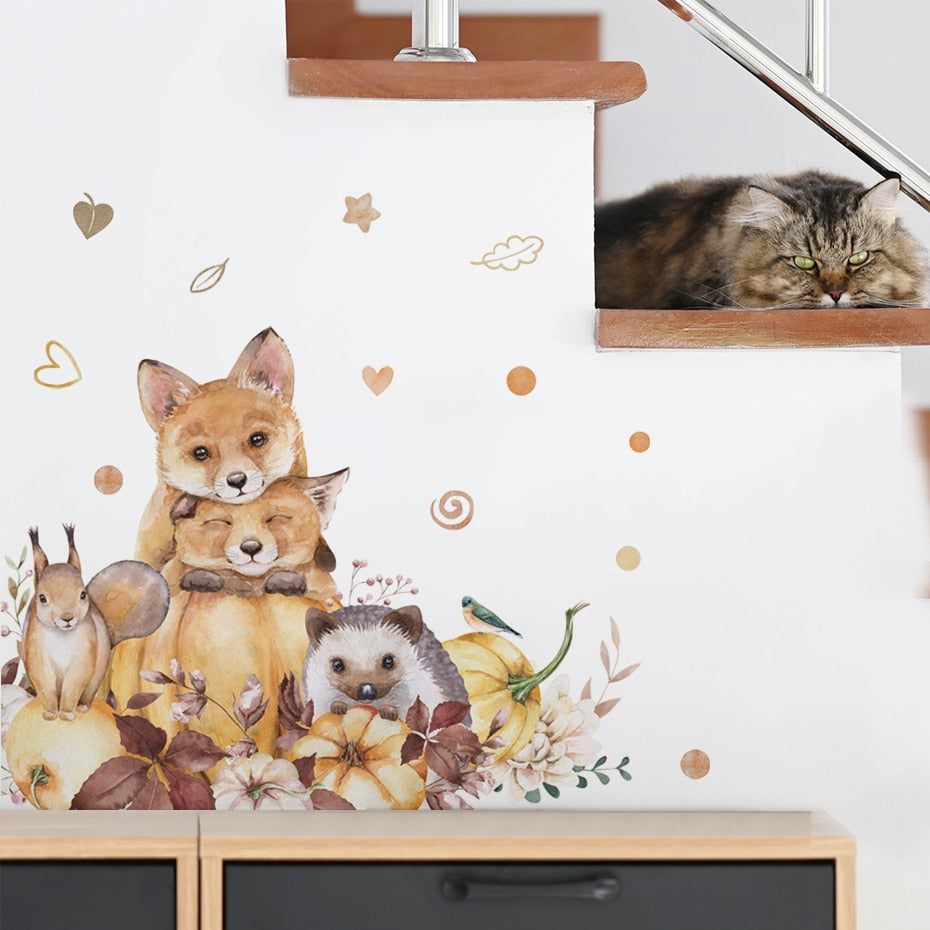 Boho woodland animals nursery wall stickers – design detail