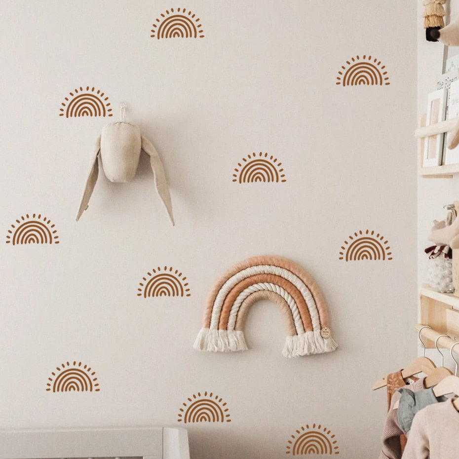Bohemian beige sun nursery wall stickers – design detail