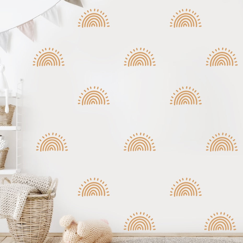 Bohemian Beige Sun Nursery Wall Stickers Decals