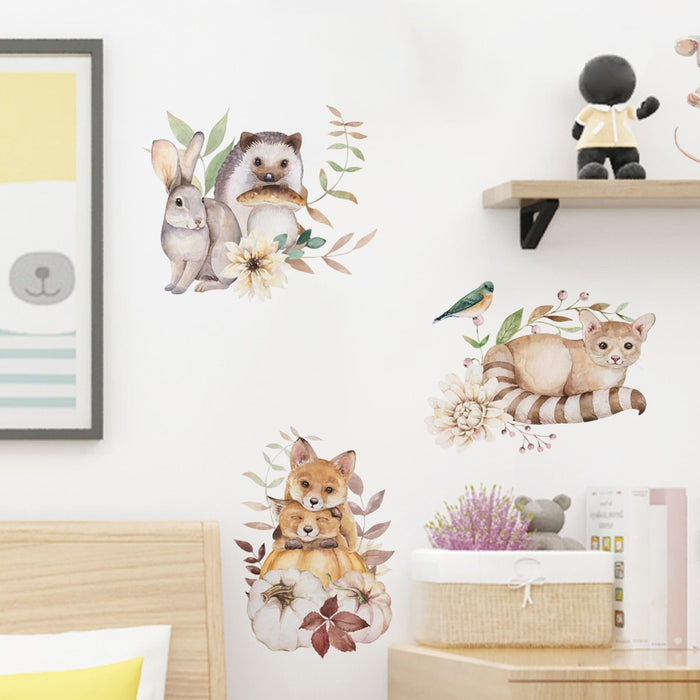 Boho woodland animals nursery wall stickers – design detail