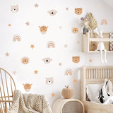 Boho rainbow and zoo animals nursery wall decals