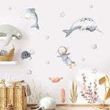 Cartoon dolphin ocean animals nursery wall stickers – design detail