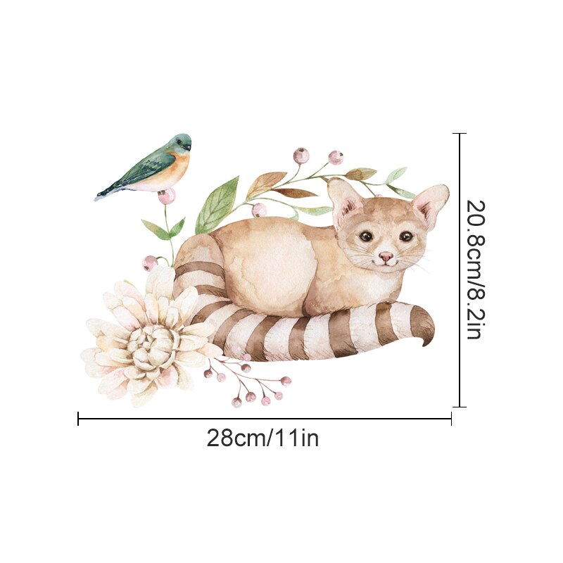 Boho woodland animals nursery wall stickers – design detail