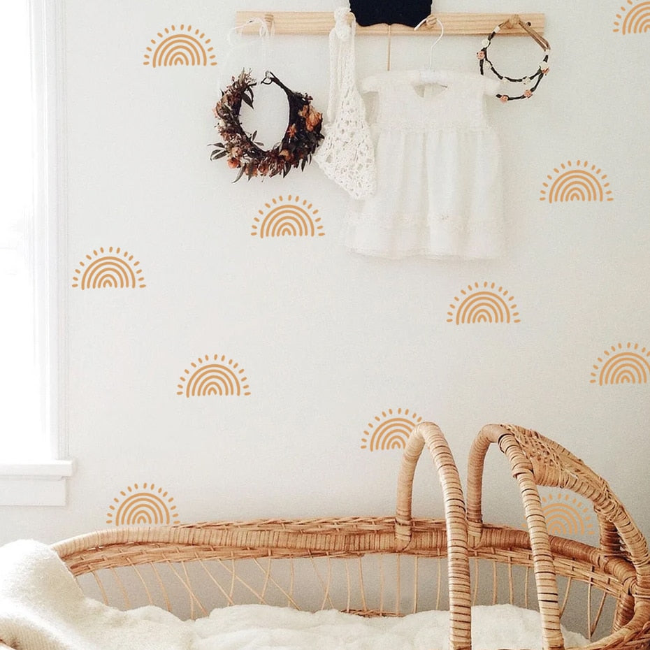 Bohemian Beige Sun Nursery Wall Stickers Decals