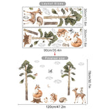 Woodland deer and fox tree nursery wall stickers – design detail
