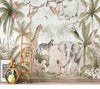 Tropical Jungle Giraffe Children's Mural Wallpaper