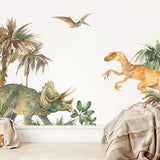 Triceratops dinosaur park wall decals for a boys' room