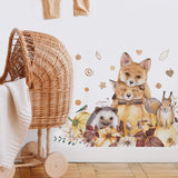 Boho woodland animals nursery wall stickers – design detail