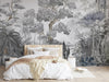 Monochrome Rainforest Mural Wallpaper