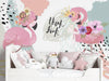 Elegant Pink Flamingos Mural Wallpaper