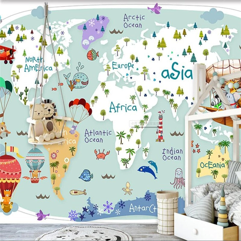 Children's sailor at ocean explorer mural wallpaper for a kids' room