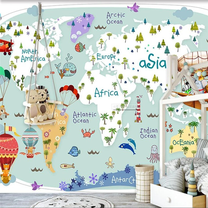 Children's sailor at ocean explorer mural wallpaper for a kids' room