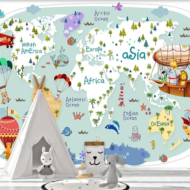 Children's sailor at ocean explorer mural wallpaper – design detail