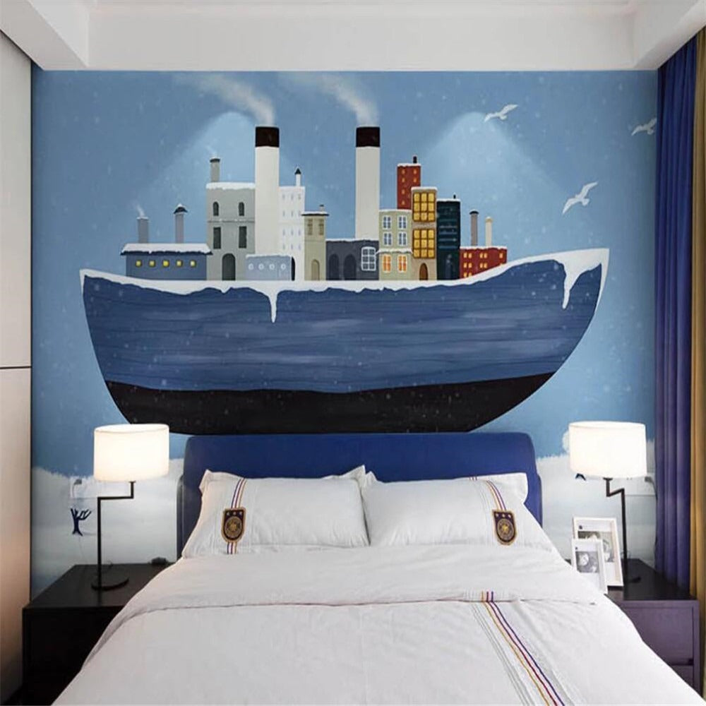 Sailor at sea houseboat mural wallpaper – design detail