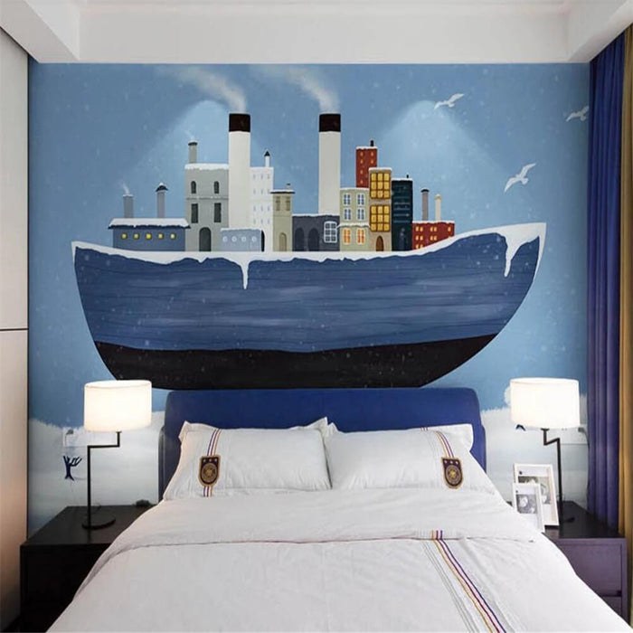 Sailor at sea houseboat mural wallpaper – design detail