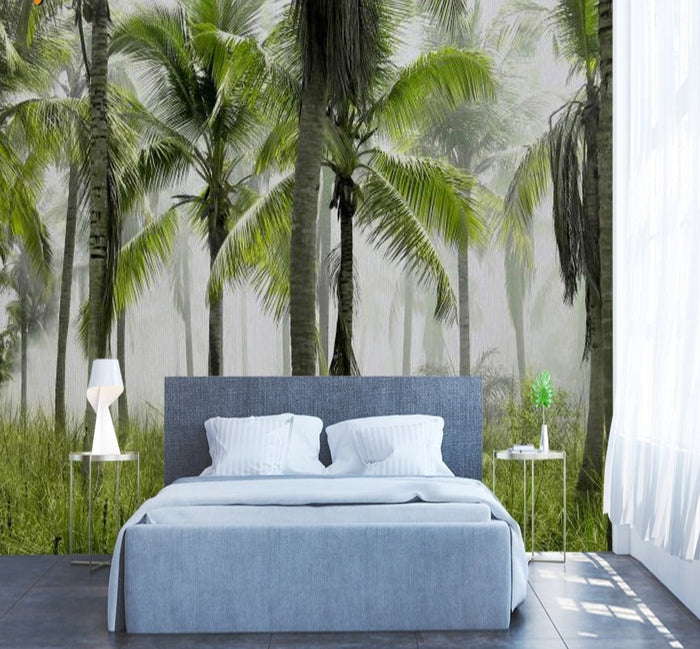 Tropical rainforest bedroom mural wallpaper – design detail