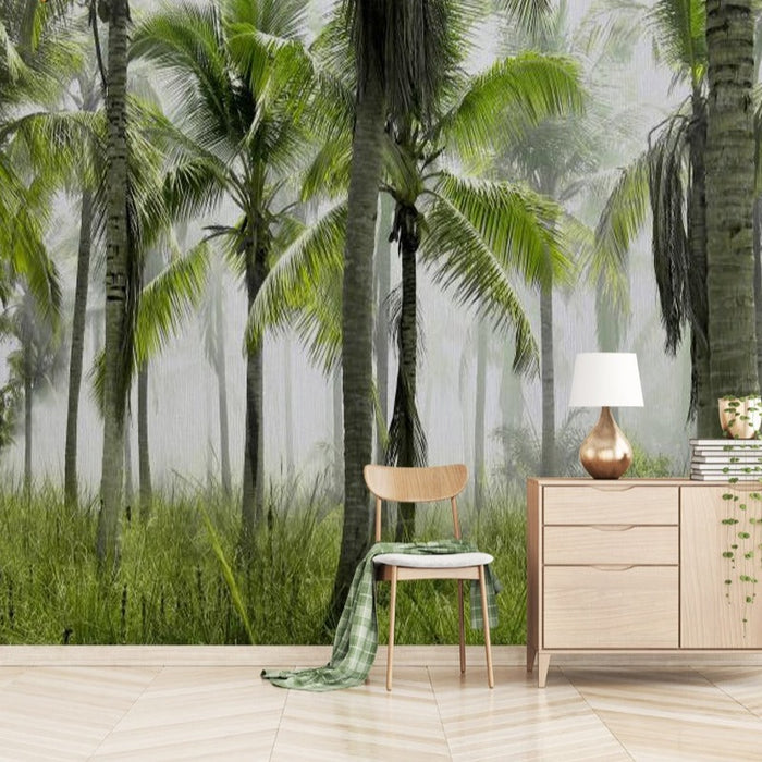 Tropical rainforest mural wallpaper for a bedroom