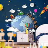World transport children's mural wallpaper – design detail