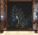 Twilight floral woodland mural wallpaper – design detail