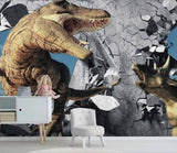 Tyrannosaurus rex dinosaur children's mural wallpaper for a kids' room