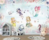 Girls mermaid seaworld kids' mural wallpaper – design detail