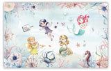 Girls mermaid seaworld kids' mural wallpaper – design detail