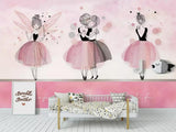 Pink ballerina girls' room mural wallpaper – design detail