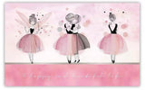 Pink ballerina girls' room mural wallpaper – design detail
