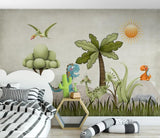 Dinosaur forest boys' mural wallpaper – design detail